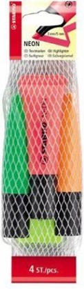 Attēls no STABILO NEON marker 4 pc(s) Chisel tip Green, Orange, Pink, Yellow