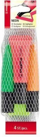 Picture of STABILO NEON marker 4 pc(s) Chisel tip Green, Orange, Pink, Yellow