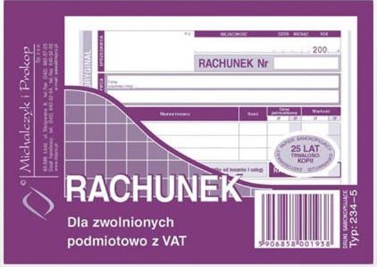 Picture of Staples Druk akcydensowy, rachunek A6 1+1 80k (DR0102)