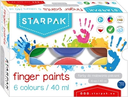 Attēls no Starpak FARBY DO MALOWANIA PALCAMI 6 KOLORÓW 40ML STARPAK 448008