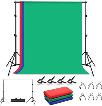 Picture of Puluz Zestaw/Statyw do mocowania ta fotograficznego 2x2m + ta fotograficzne 3 szt PKT5204