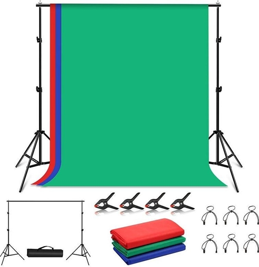 Picture of Puluz Zestaw/Statyw do mocowania ta fotograficznego 2x2m + ta fotograficzne 3 szt PKT5204