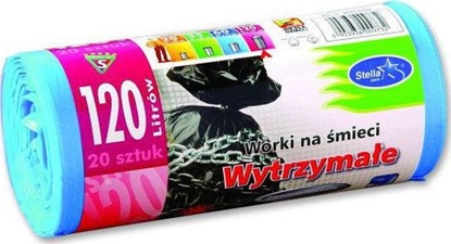 Attēls no Stella Pack STELLA PACK Worki na mieci wytrzymae niebieskie 120l, 20 sztuk na rolce