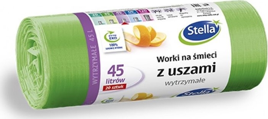 Picture of Stella Worki na mieci STELLA, z uszami, 45 l, 20 szt., zielone, zielony