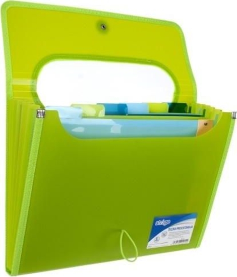 Изображение Strigo Teczka A4 z 6 przekadkami V-file zielona STRIGO