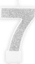 Изображение wieczka urodzinowa, cyferka 7, srebrna brokatowa, 7 cm. uniwersalny