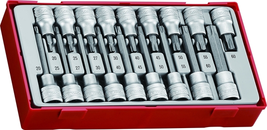 Picture of Teng Tools 18-elementowy zestaw grotów nasadkowych typu TX z chwytem kwadratowym 1/2" TTTX18 (231890104)