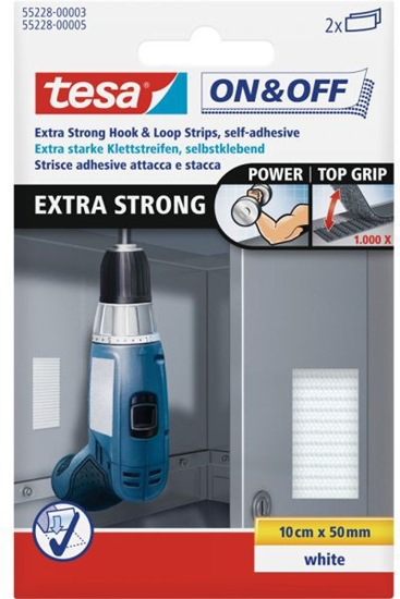 Изображение Tesa Rzepy extra strong, 2x 10cm x 50mm, biae (11631A)