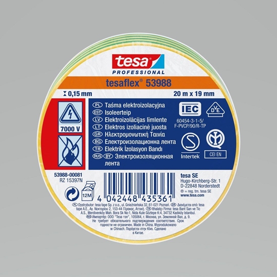 Изображение Tesa TAMA ELEKTROIZOL.5000V PCW 20M:19MM ZIELONO-ÓTA(H5394899) H5398881 TESA