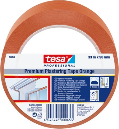 Изображение Tesa Taśma tynkarska PVC profesjonalna 33m x 50mm pomarańczowy (04843-00000)