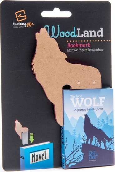 Изображение Thinking Gifts WoodLand Wolf drewniana zakadka do ksiki - wilk