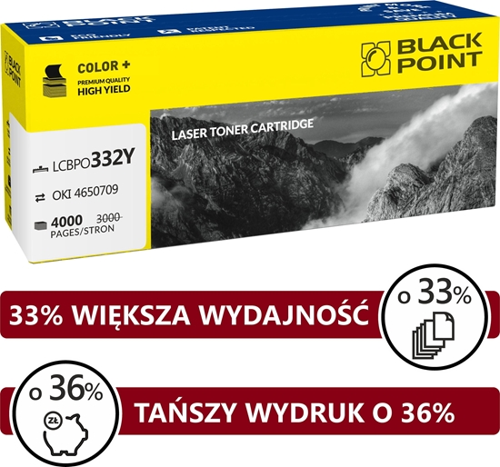 Изображение Toner Black Point LCBPOC332Y Yellow Zamiennik 46508709 (BLOKI332YEBW)