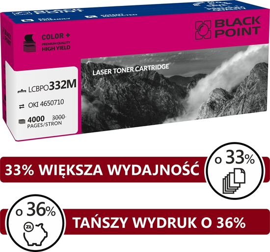 Изображение Toner Black Point LCBPOC332M Magenta Zamiennik 46508710 (BLOKI332MABW)