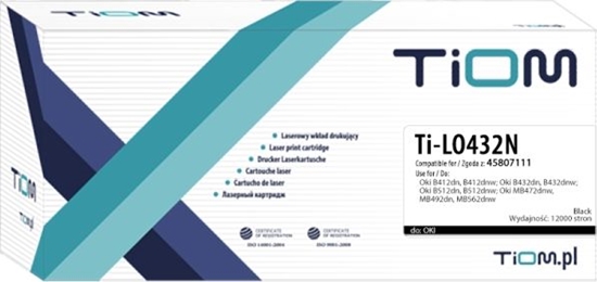 Picture of Toner Tiom Black Zamiennik 45807111 (Ti-LO432N)