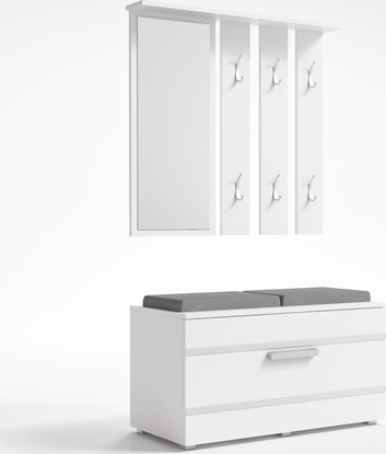 Attēls no TopEshop GARDEROBA OPAL II WIESZAK LUSTRO SZAFKA NA BUTY / BIEL