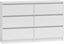 Изображение Topeshop Komoda 120cm szafka 6 szuflad malwa m6 biaa (M6 120 BIEL 2X3)