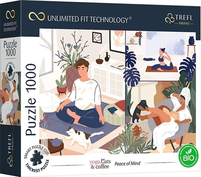 Attēls no Trefl Puzzle 1000 Peace of Mind Unlimited Fit Technology, yog, kaw i kotkami zatytuowany