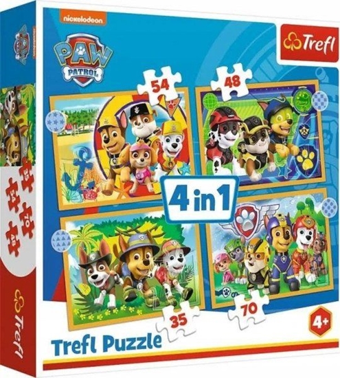 Изображение Trefl Puzzle 4w1 Wakacyjny Psi Patrol PAW PATROL 34395 Trefl p8