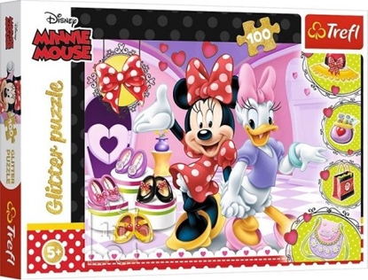 Изображение Trefl Puzzle brokatowe Minnie i byskotki Minnie Mouse 100 ele.