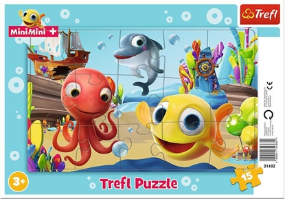 Изображение Trefl Puzzle ramkowe Zabawy rybki MiniMini 15 elementów