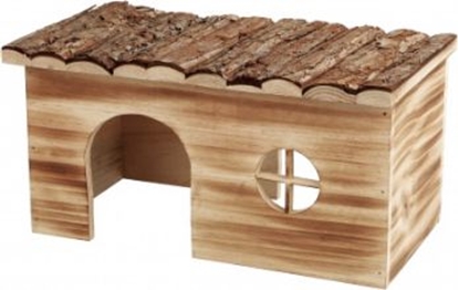 Изображение Trixie Domek dla królika drewniany, podpalany, 35 × 18 × 20 cm