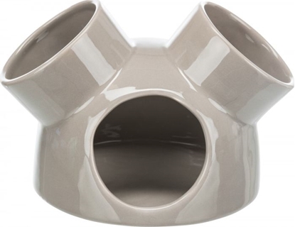 Picture of Trixie Domek dla myszy, szarobrązowy, ceramiczny, o 16 × 12 cm, z 3 wejściami