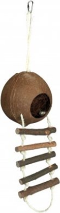Attēls no Trixie Domek z kokosu z drabinką, śr. 13 cm