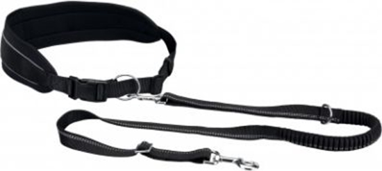 Изображение Trixie Pas biodrowy ze smycz czarny 75120 cm