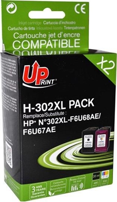 Attēls no Tusz UPrint UPrint kompatybilny ink / tusz z F6U68AE, F6U67AE, HP 302XL, black+color, 600+400s, 20+18ml, H-302XL BK/CL PACK, dla HP OJ 3830,38