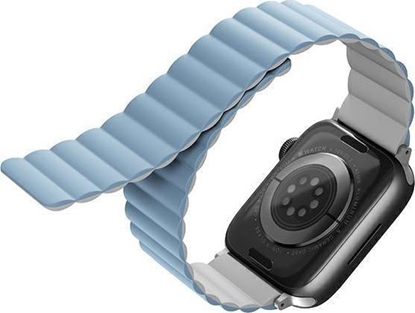 Picture of Uniq UNIQ pasek Revix Apple Watch Series 4/5/6/7/SE 40/41mm. Reversible Magnetic biay-niebieski/white-blue
