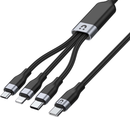 Picture of Kabel USB Unitek USB-C - USB-C + microUSB + Lightning 1.5 m Czarno-szary (C14101BK-1.5M)