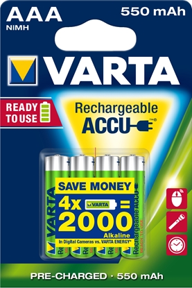 Attēls no Varta Ready2Use HR03 4pcs Rechargeable battery AAA Nickel-Metal Hydride (NiMH)