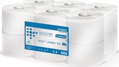 Изображение Velvet Papier toaletowy celulozowy VELVET Professional Jumbo, 2-warstwowy, 800 listków, 100m, 12szt., biały