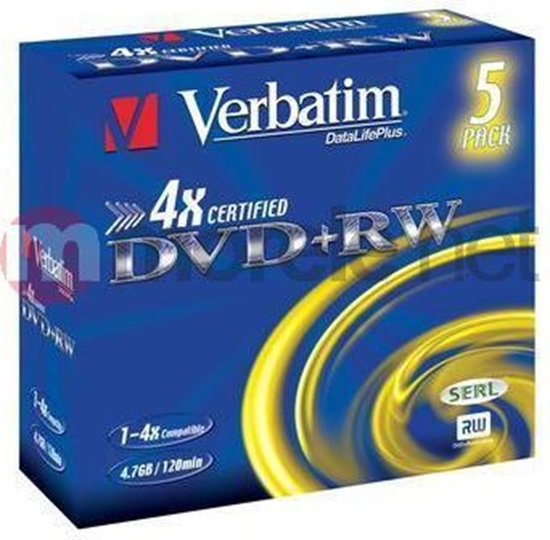 Изображение Verbatim DVD+RW 4.7 GB 4x 5 sztuk (VERDVD20710)