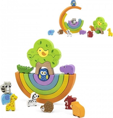 Изображение Viga Toys VIGA Drewniana Tęcza Układanka Klocki Kreatywne Montessori