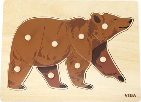 Picture of Viga Toys VIGA Drewniane Puzzle Montessori Mi Niedwied z Pinezkami