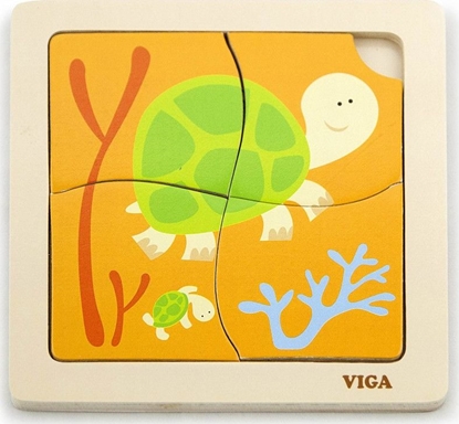 Attēls no Viga Viga 50143 Puzzle na podkładce - żółwiki