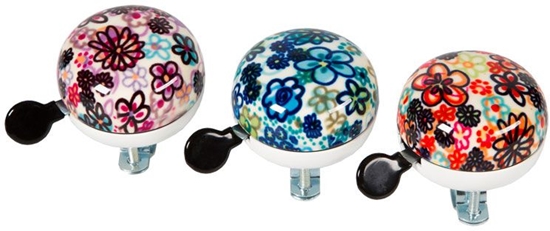 Picture of Widek Dzwonek rowerowy DING DONG ART COLLECTION FLORAL 3 kolory pudeko 10szt. (WDK-3686)