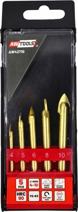 Picture of Wierto AWTools AW ZESTAW WIERTE DO SZKA I CERAMIKI 4-10MM 5szt. AW42710