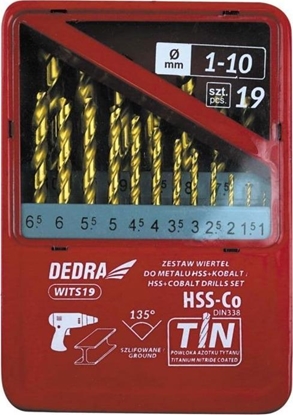 Attēls no Wierto Dedra Zestaw wierte Dedra WITS19 19 szt. do metalu