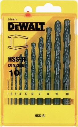 Attēls no Wierto Dewalt do metalu HSS walcowe 2 7 4 5 1 3 6 10 8 9mm zestaw (DT5911-QZ)