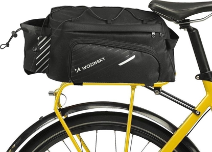 Изображение Wozinsky Wozinsky Torba rowerowa na bagażnik z paskiem na ramię 9L (pokrowiec przeciwdeszczowy w zestawie) czarny (WBB22BK)