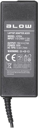 Attēls no Zasilacz do laptopa Blow 90 W, 2.5 mm, 4.7 A, 19 V (4181#)