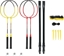 Изображение NILS NRZ264 ALUMINIUM badminton set 4 rackets, 3 feather darts, 600x60cm net, case