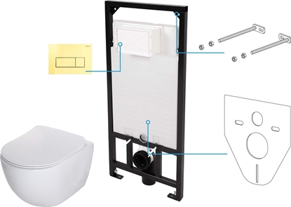 Attēls no Zestaw podtynkowy Deante Peonia Zero Zestaw WC podtynkowy 6 w 1