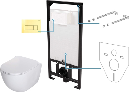 Picture of Zestaw podtynkowy Deante Peonia Zero Zestaw WC podtynkowy 6 w 1