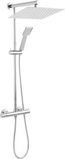 Picture of Zestaw prysznicowy Ferro Tytan z deszczownic z bateri termostatyczn chrom (NP75SQ-TRV7U)