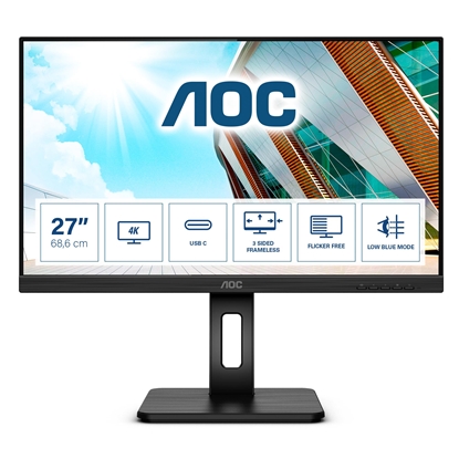 Attēls no AOC U27P2CA computer monitor 68.6 cm (27") 3840 x 2160 pixels 4K Ultra HD LED Black