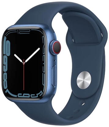 Picture of Apple Watch 7 GPS + Cellular 41mm Sport Band, blue/abyss blue (MKHU3EL/A)