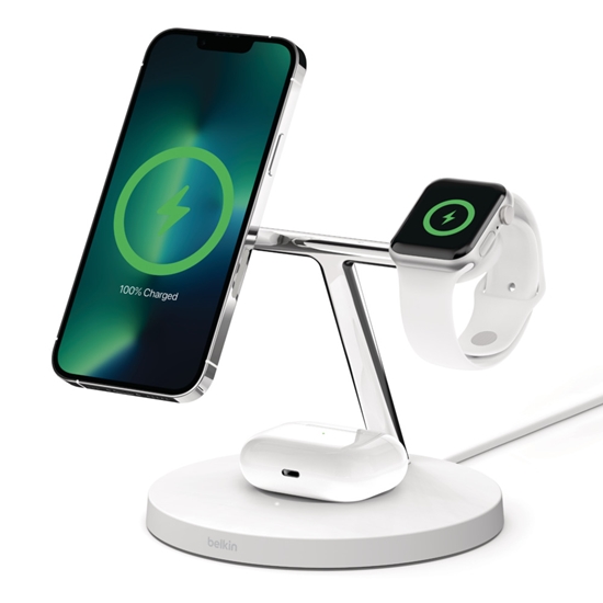 Picture of Belkin WIZ017vfWH Headphones, Smartphone, Smartwatch White AC Wireless charging Fast charging Indoor
